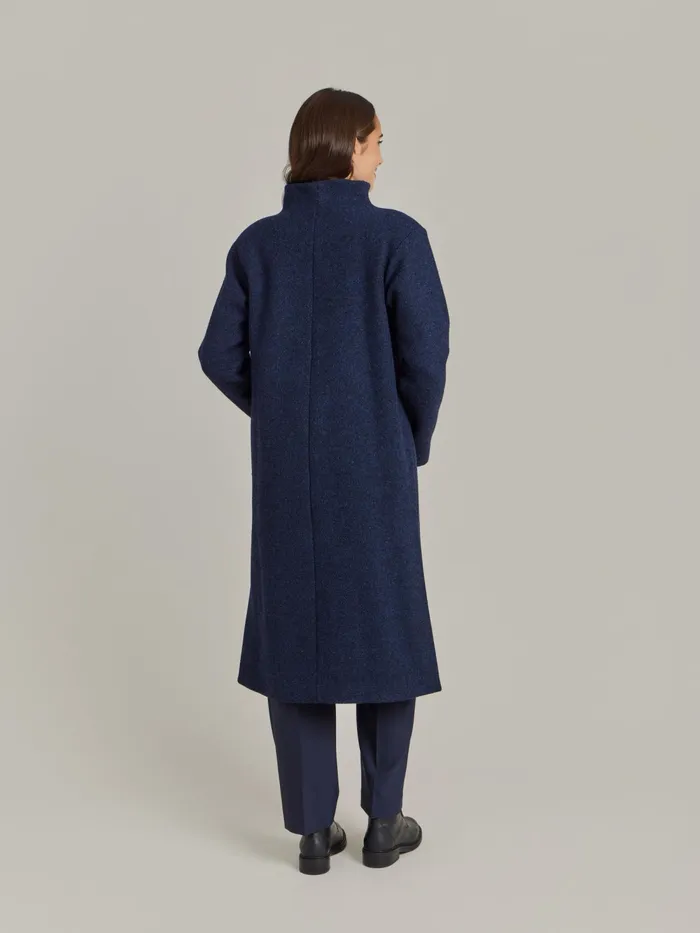 Women Agns B Jackets and Coats Blue Wool Shetland Coat