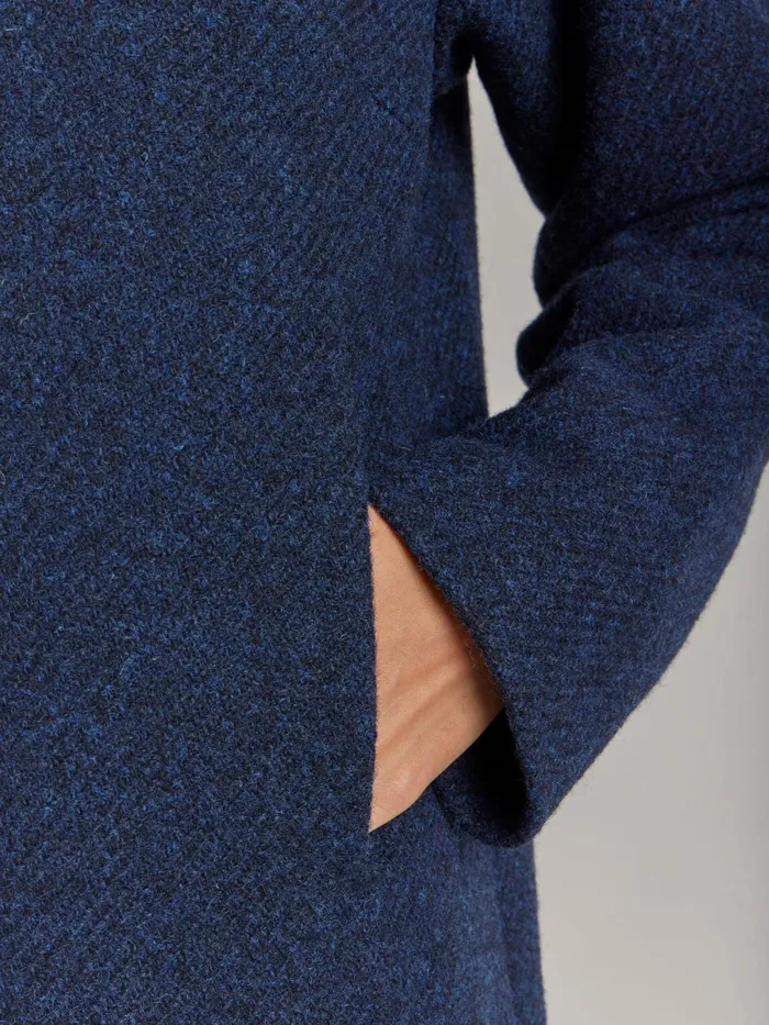 Women Agns B Jackets and Coats Blue Wool Shetland Coat