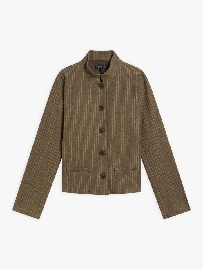 Women Agns B Jackets and Coats Brown Cotton Twill Lanna Jacket