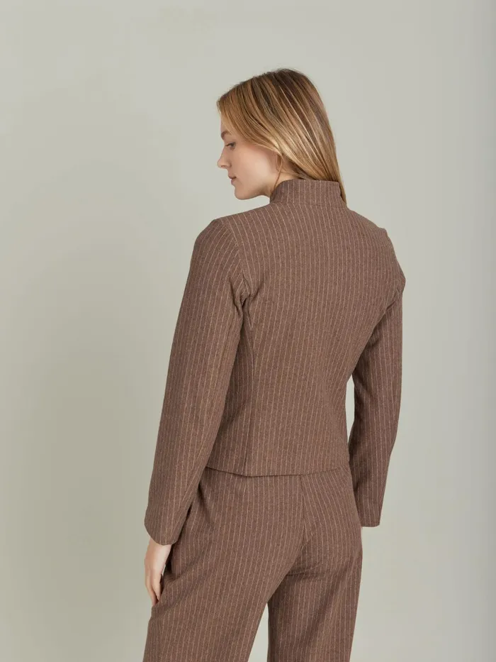 Women Agns B Jackets and Coats Brown Cotton Twill Lanna Jacket