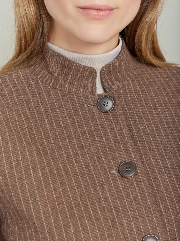 Women Agns B Jackets and Coats Brown Cotton Twill Lanna Jacket