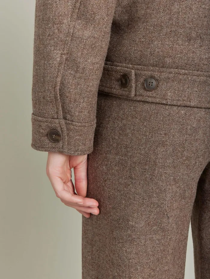 Women Agns B Jackets and Coats Brown Shetland Wool Jacket