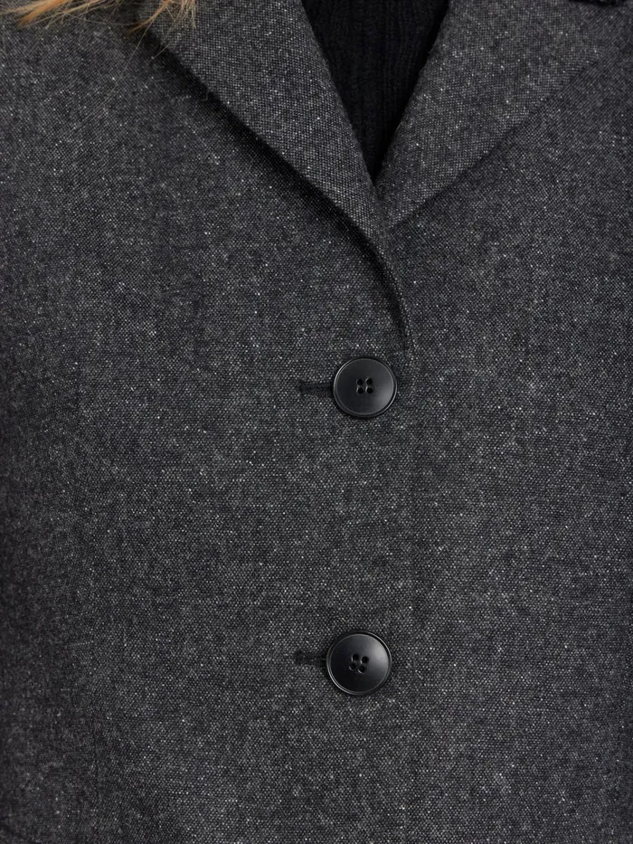 Women Agns B Jackets and Coats Dark Grey Tweed Wool Louisa Jacket