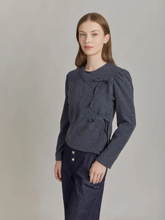 Women Agns B Jackets and Coats Grey Wool Crpe Doublebreasted Jacket