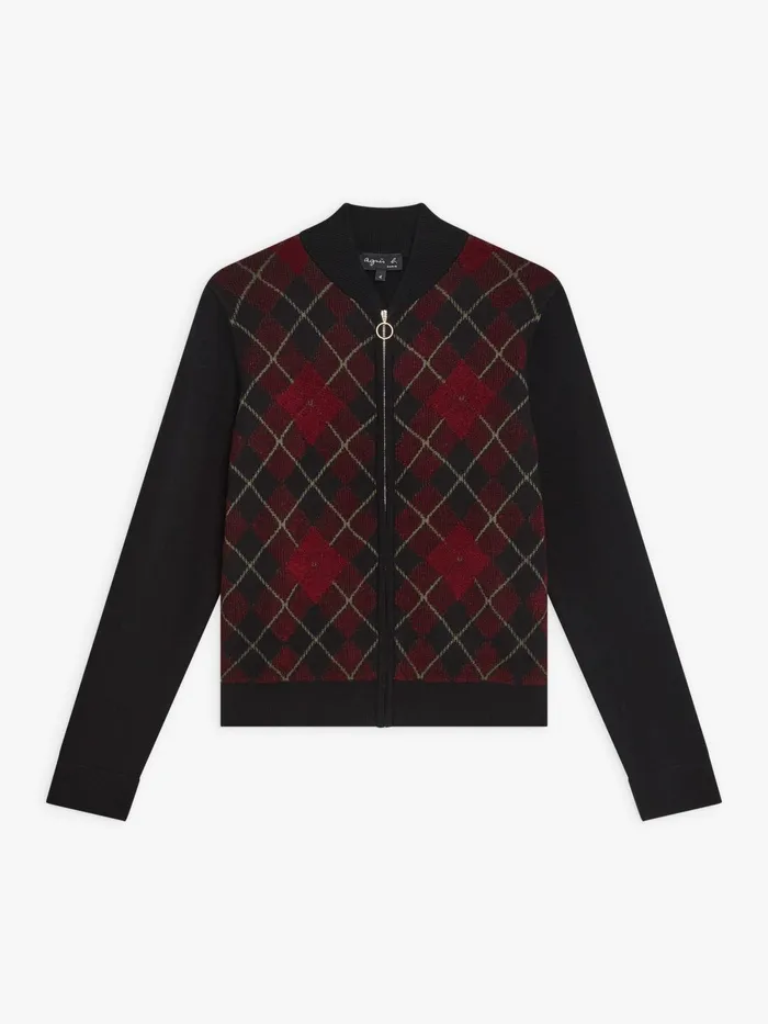 Women Agns B Jackets and Coats Red Wool Jacquard Class Jacket