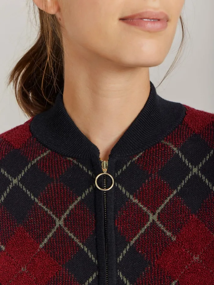 Women Agns B Jackets and Coats Red Wool Jacquard Class Jacket