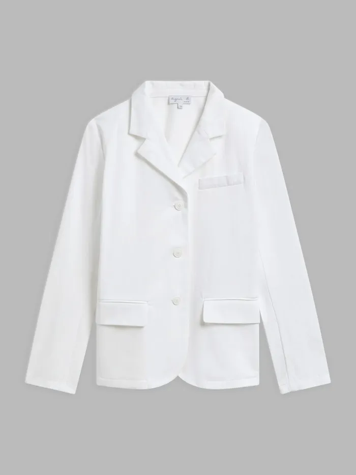 Women Agns B Jackets and Coats White Cotton Suit Jacket