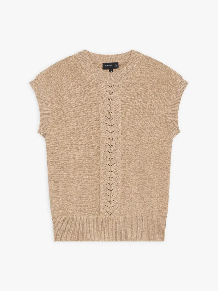 Women Agns B Jumpers Beige Cashmere And Wool Torsade Jumper