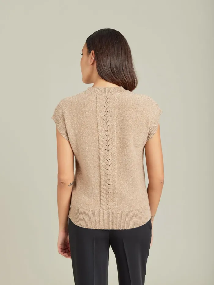 Women Agns B Jumpers Beige Cashmere And Wool Torsade Jumper