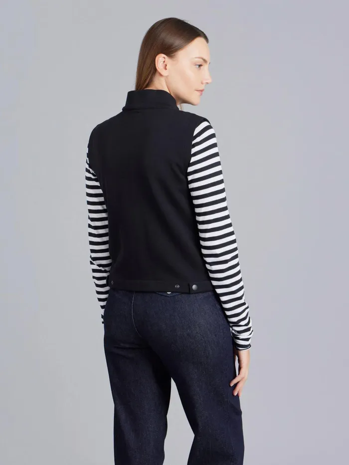 Women Agns B Jumpers Black Cotton Fleece Yvan Sleeveless Cardigan