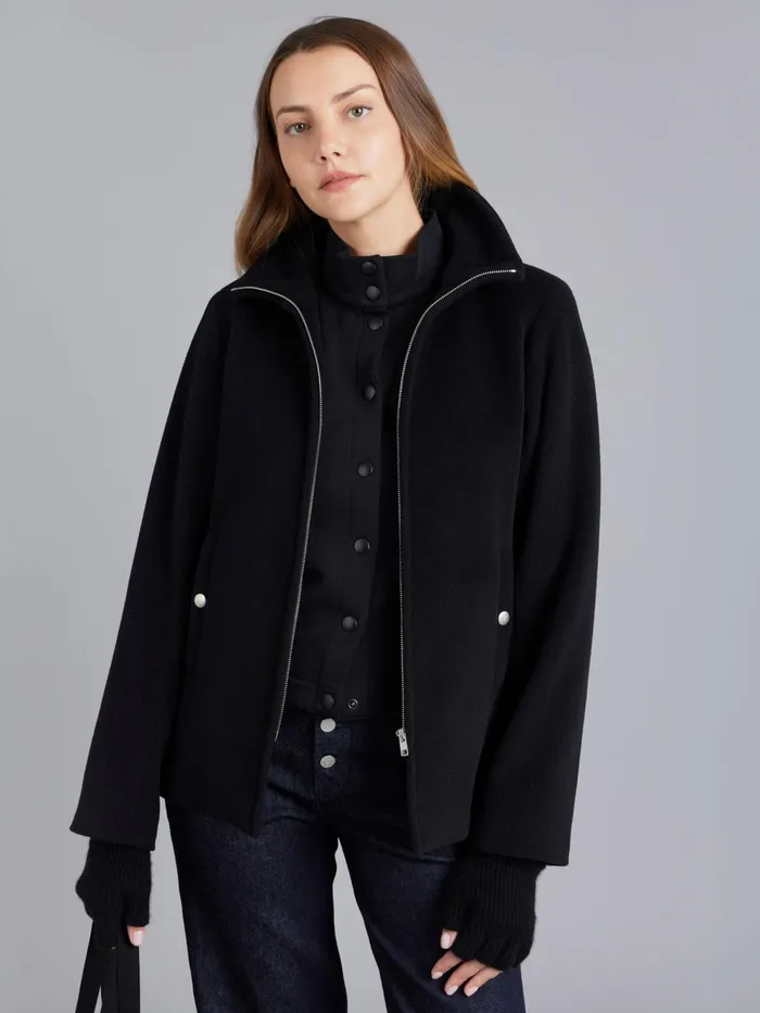 Women Agns B Jumpers Black Cotton Fleece Yvan Sleeveless Cardigan
