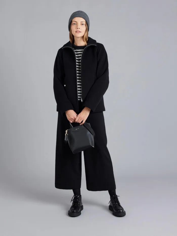 Women Agns B Jumpers Black Mohair Striped Sweater