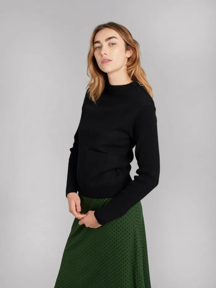 Women Agns B Jumpers Black Yack Wool Poche Jumper
