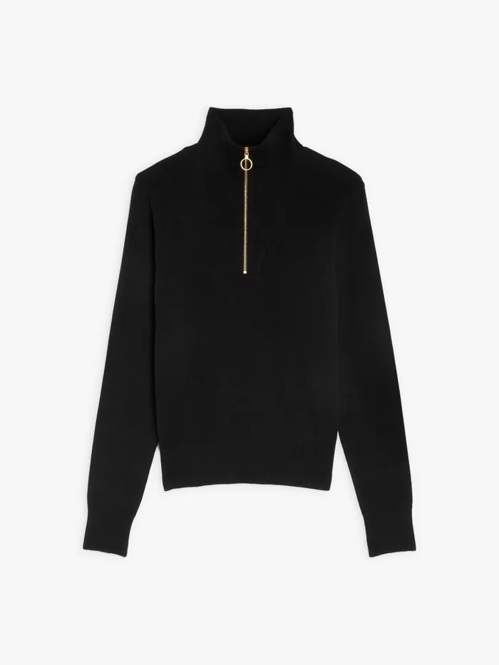 Women Agns B Jumpers Black Zip Cotton Sweatshirt