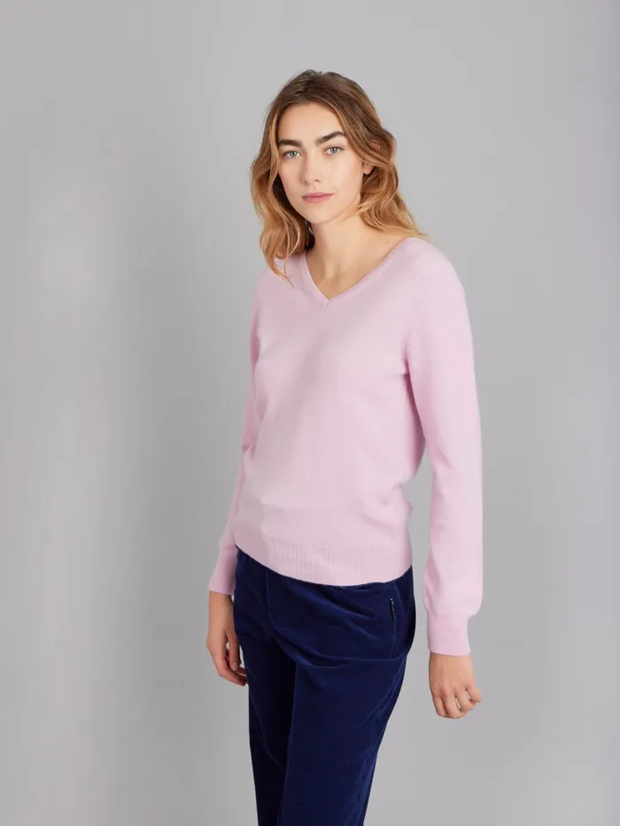 Women Agns B Jumpers Light Pink Cashmere Longsleeve Kristen Jumper