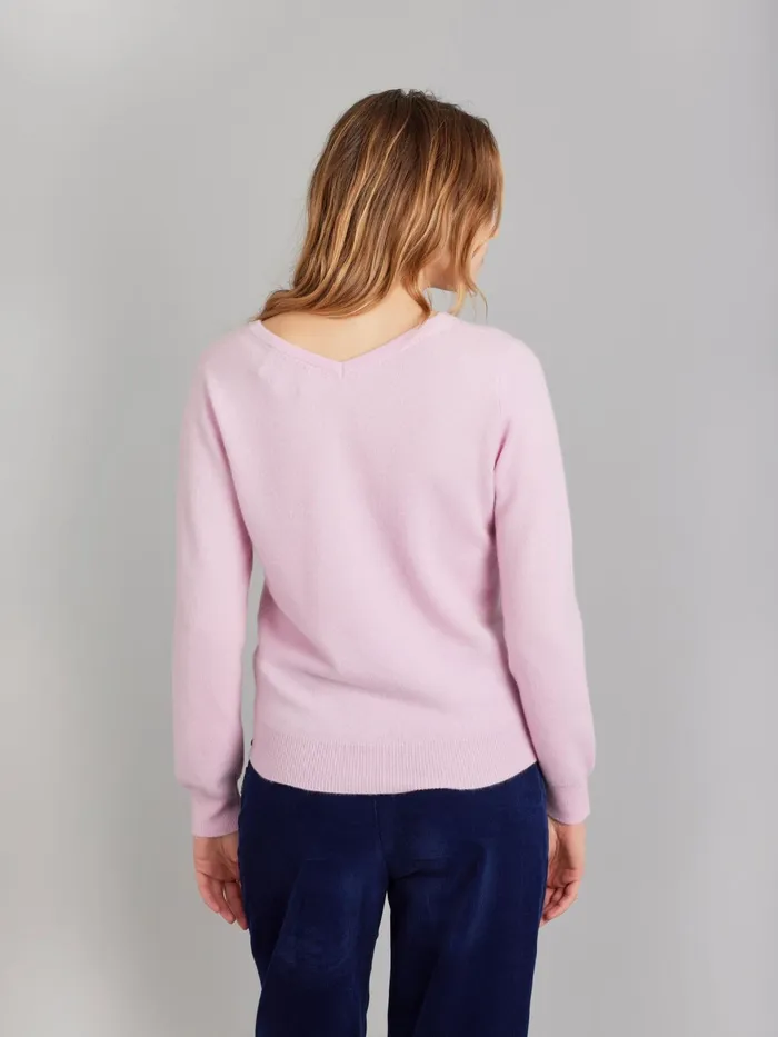 Women Agns B Jumpers Light Pink Cashmere Longsleeve Kristen Jumper