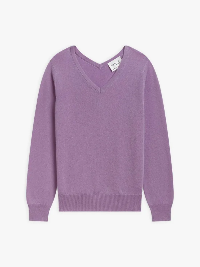 Women Agns B Jumpers Purple Cashmere Longsleeve Kristen Jumper