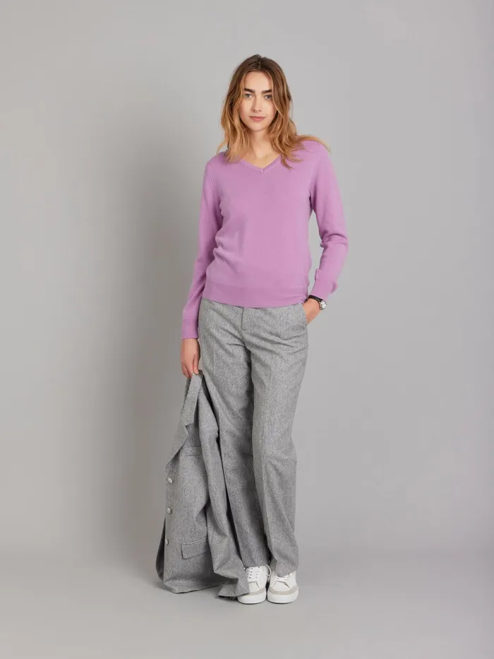 Women Agns B Jumpers Purple Cashmere Longsleeve Kristen Jumper