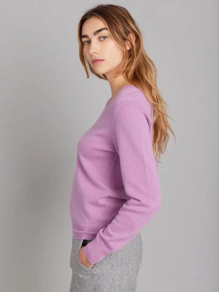 Women Agns B Jumpers Purple Cashmere Longsleeve Kristen Jumper