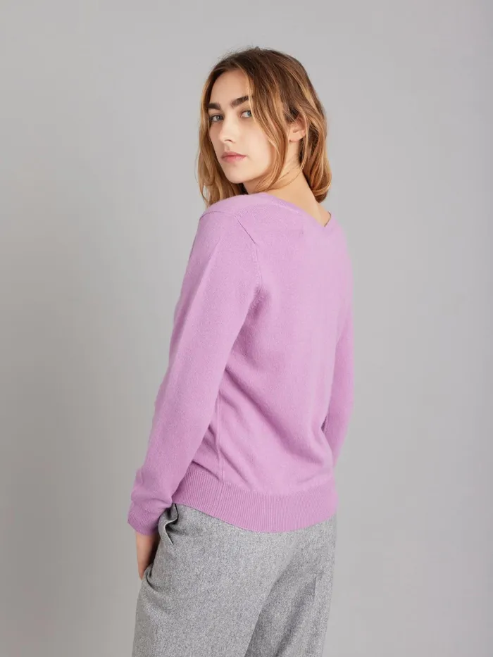 Women Agns B Jumpers Purple Cashmere Longsleeve Kristen Jumper