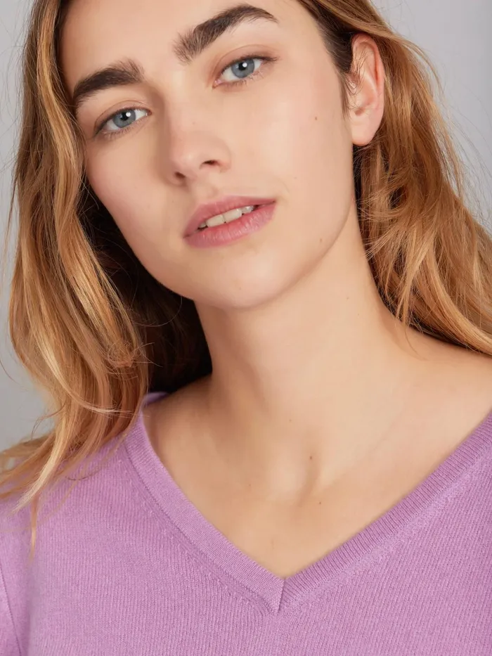 Women Agns B Jumpers Purple Cashmere Longsleeve Kristen Jumper