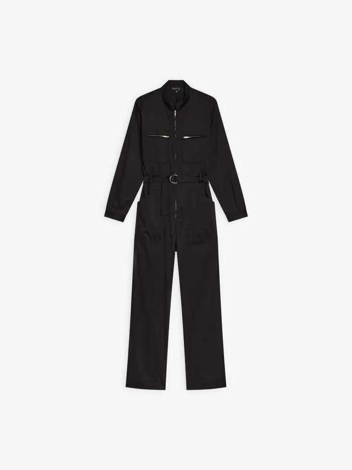 Women Agns B Jumpsuits Black Cotton Satin Jumpsuit