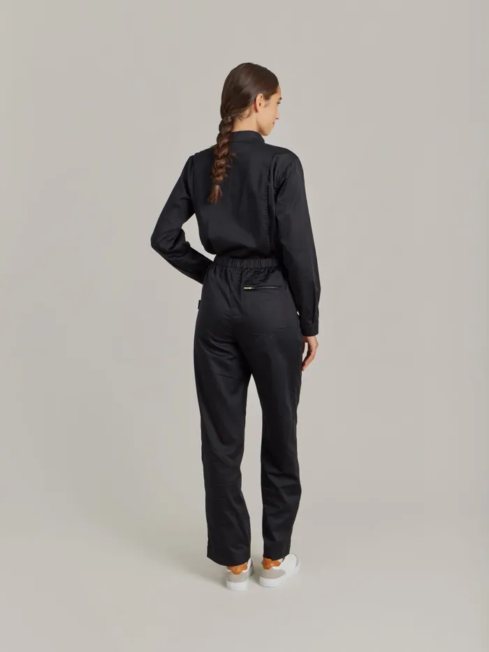Women Agns B Jumpsuits Black Cotton Satin Jumpsuit