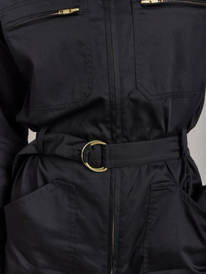 Women Agns B Jumpsuits Black Cotton Satin Jumpsuit