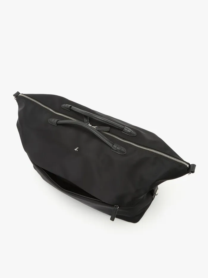 Women Agns B Large Bags and Totes Black Nylon Strap Bag