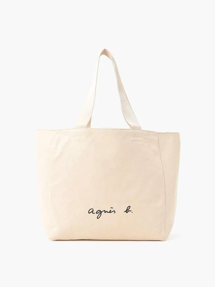 Women Agns B Large Bags and Totes White Canvas 034agns B034 Logo Shoulder Tote