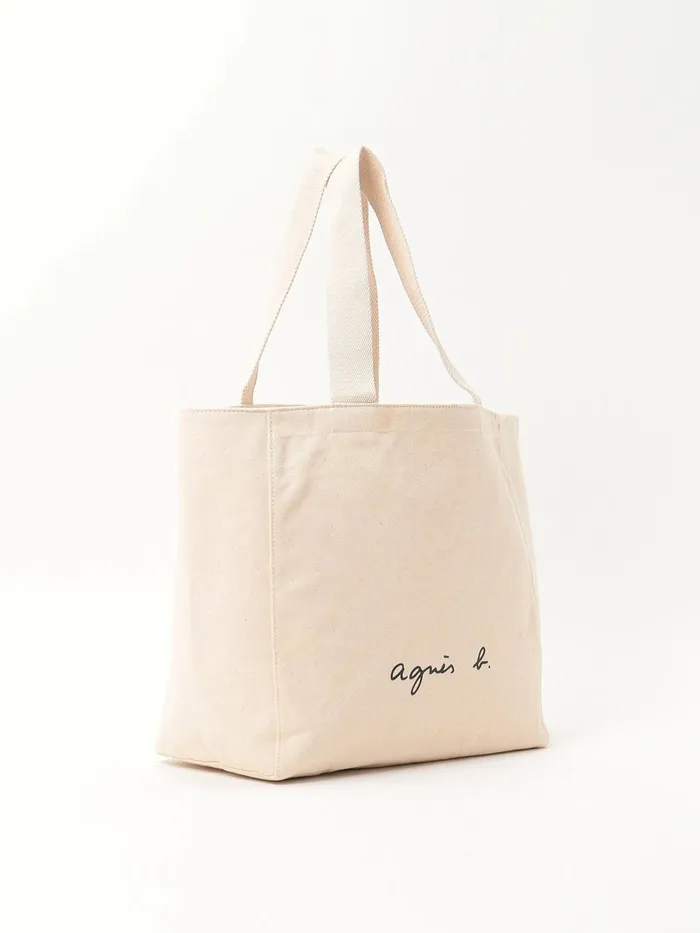 Women Agns B Large Bags and Totes White Canvas 034agns B034 Logo Shoulder Tote