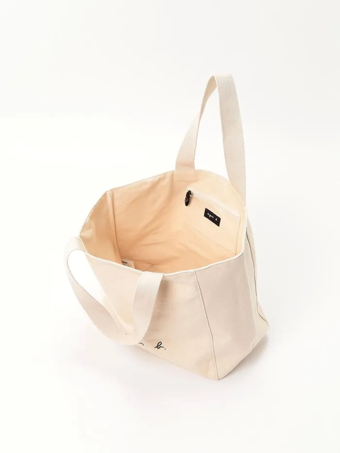 Women Agns B Large Bags and Totes White Canvas 034agns B034 Logo Shoulder Tote