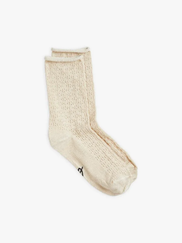 Women Agns B Lingerie and Socks Ecru Cotton And Wool Demaris Socks