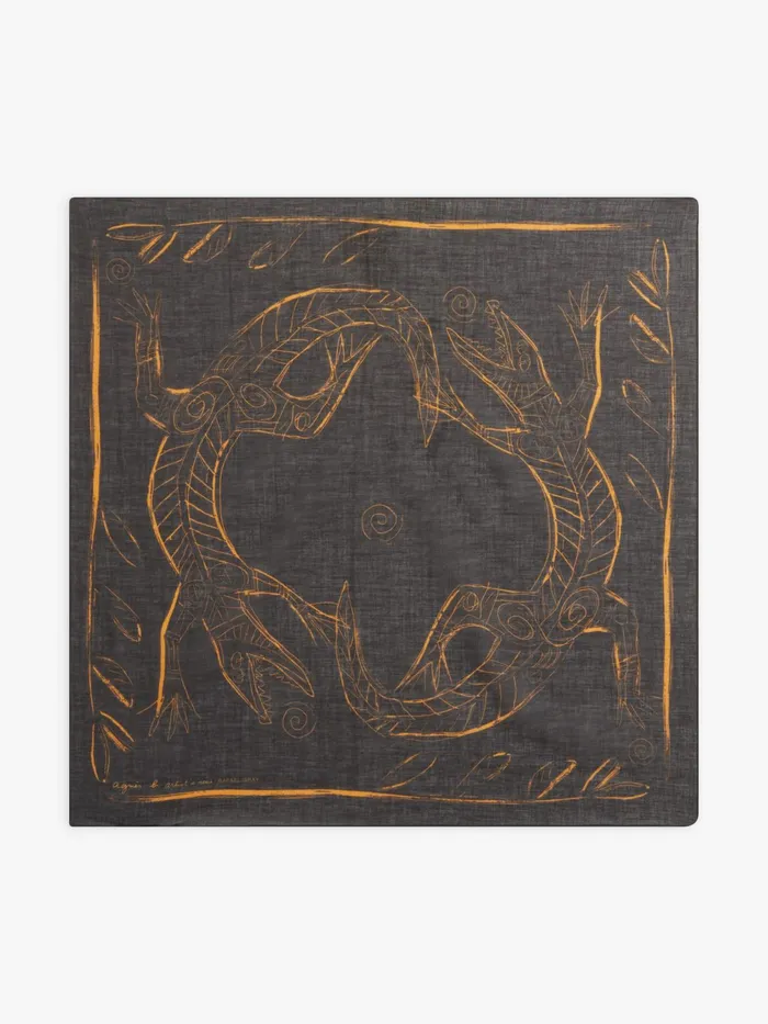 Women Agns B Scarves Black Cotton Scarf By Artist Rafael Gray