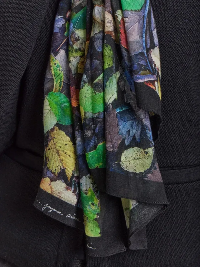 Women Agns B Scarves Feuilles Woollen Scarf With Leaf Print