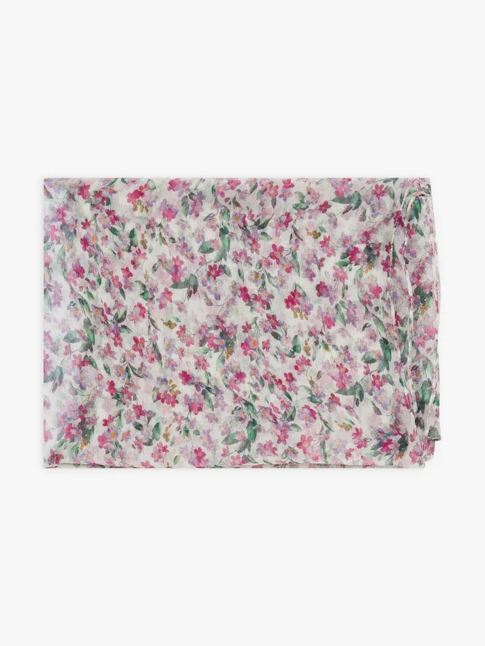 Women Agns B Scarves White Silk Crpon Edwina Scarf