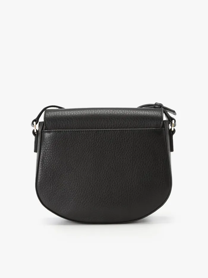 Women Agns B Shoulder Bags Black Grained Leather Horizontal Bag