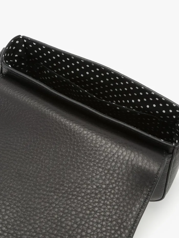 Women Agns B Shoulder Bags Black Grained Leather Horizontal Bag