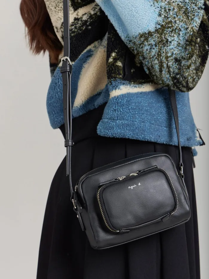 Women Agns B Shoulder Bags Black Leather Shoulder Bag
