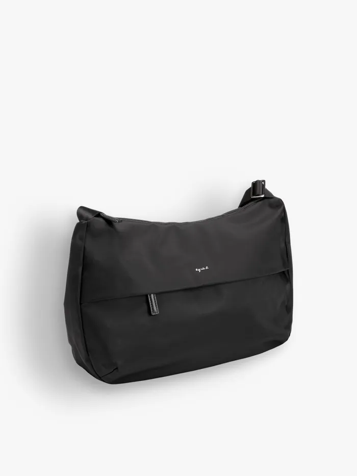 Women Agns B Shoulder Bags Black Zippered Shoulder Bag