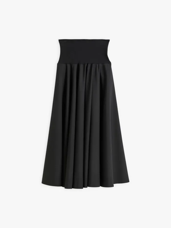 Women Agns B Skirts and Shorts Black Worsted Wool Tabou Skirt