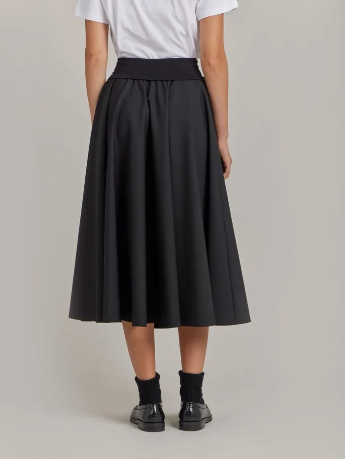 Women Agns B Skirts and Shorts Black Worsted Wool Tabou Skirt