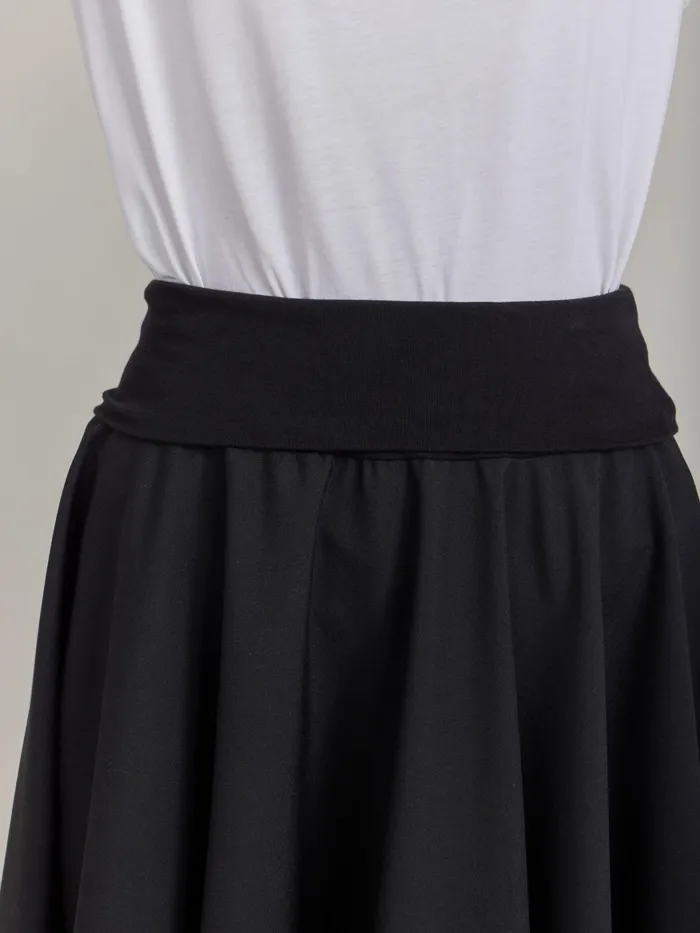 Women Agns B Skirts and Shorts Black Worsted Wool Tabou Skirt