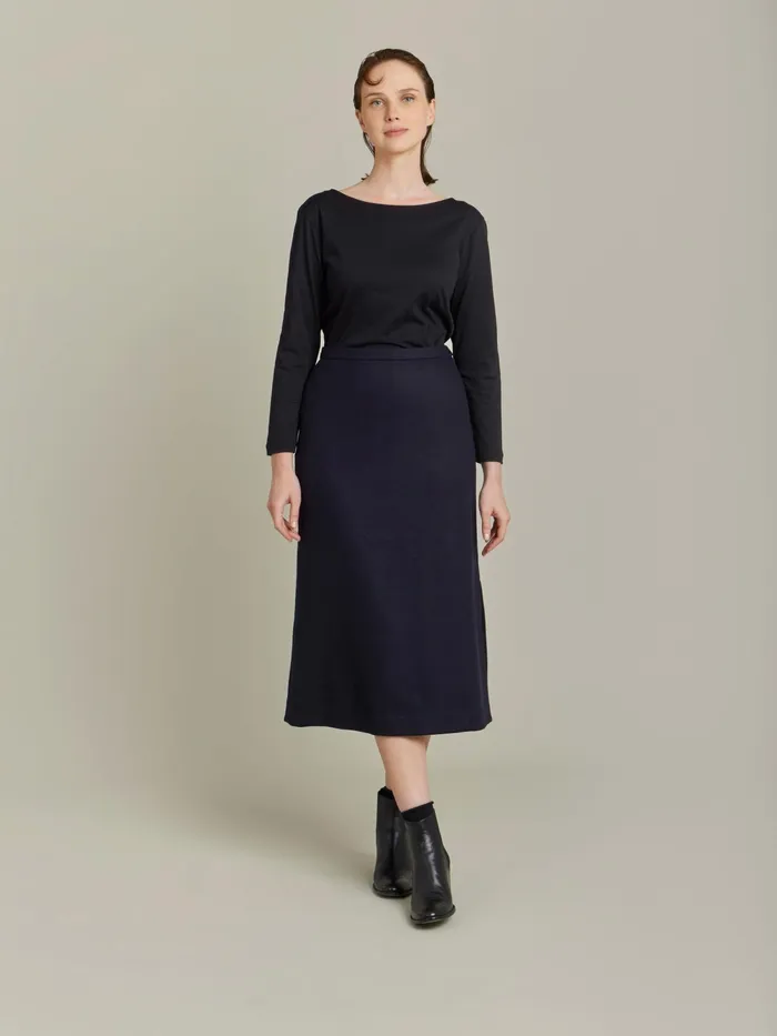 Women Agns B Skirts and Shorts Blue Wool Flannel Amande Skirt
