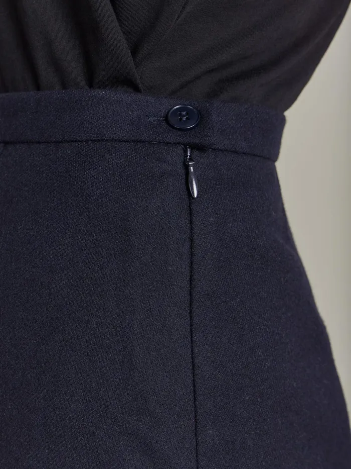 Women Agns B Skirts and Shorts Blue Wool Flannel Amande Skirt