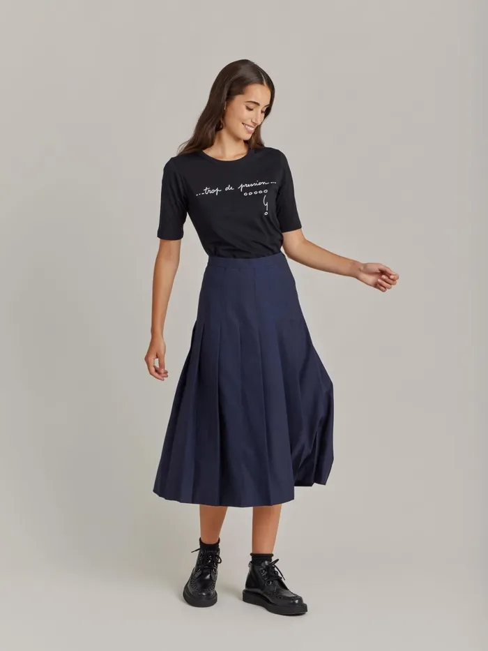 Women Agns B Skirts and Shorts Blue Worsted Wool Cherine Skirt