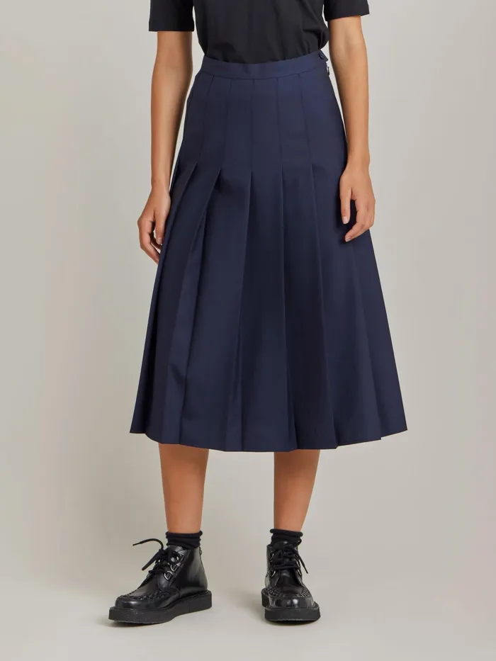Women Agns B Skirts and Shorts Blue Worsted Wool Cherine Skirt