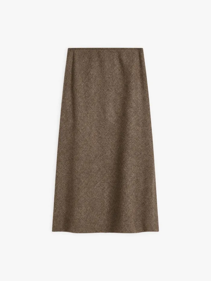 Women Agns B Skirts and Shorts Brown Shetland Wool Tulip Skirt