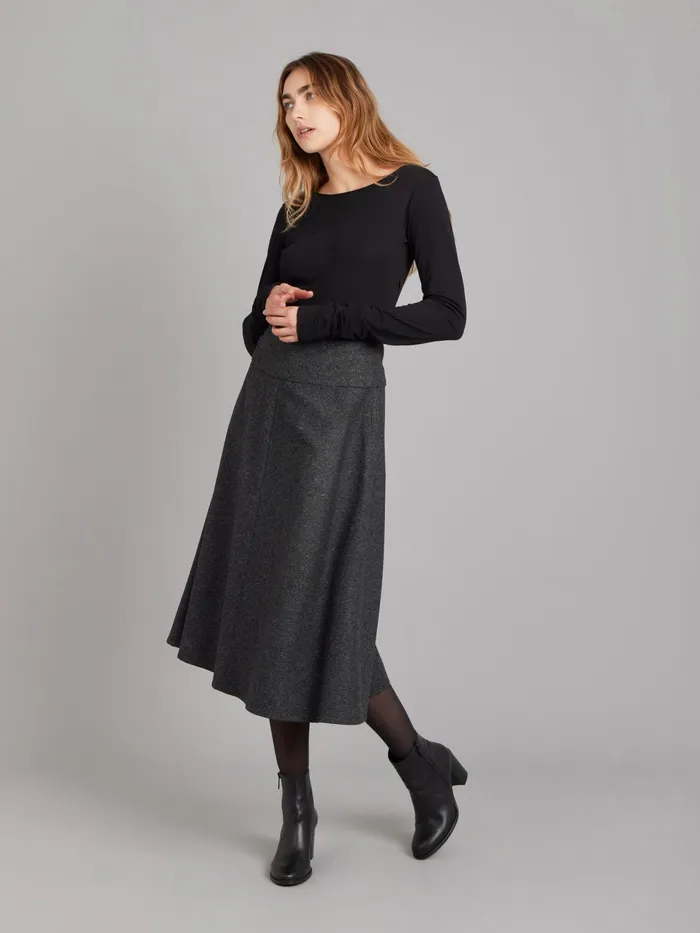 Women Agns B Skirts and Shorts Grey Tweed Woolen Skirt