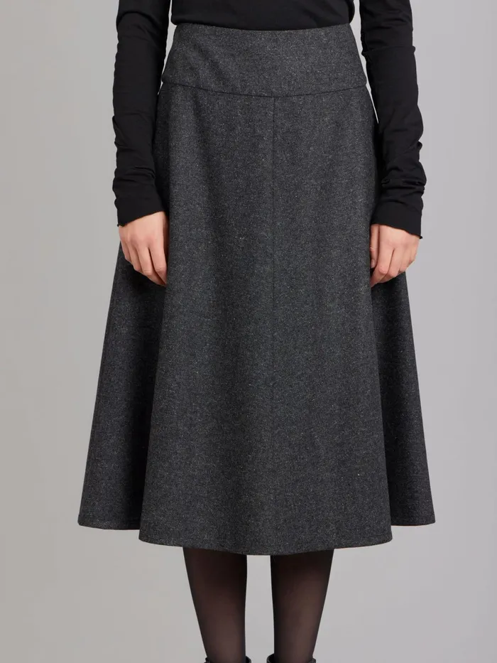 Women Agns B Skirts and Shorts Grey Tweed Woolen Skirt